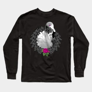 Flamingo Pink Rose Wreath Long Sleeve T-Shirt